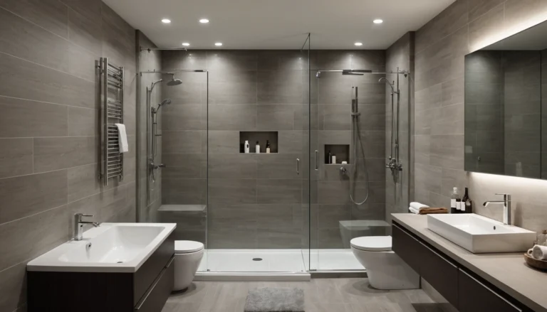 douche sous pente dans une petite salle de bain